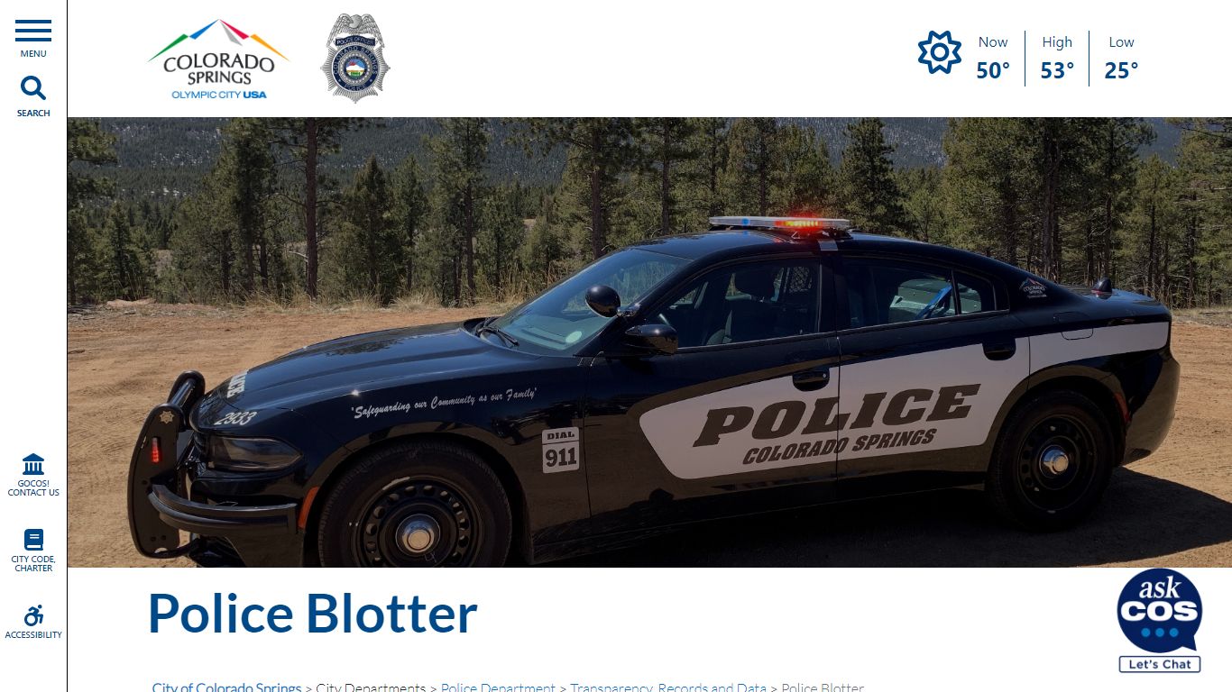 Police Blotter | City of Colorado Springs